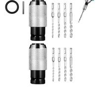 Rotary Hammer Adapter with Impact Drill Bits Set - Electric Hammer to Drill Converter, Impact Tool Adapter with 4 Sizes of Bits, Boost Your Drilling, Ready for Tough Materials (2Set)