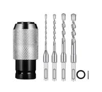 Rotary Hammer Adapter with Impact Drill Bits Set, Electric Hammer to Drill Converter, Perfect Precision, Easily Convert Your Drill (Adapter+6+8+10+12)