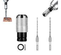 Rotary Hammer Adapter with Impact Drill Bits Set - Electric Hammer to Drill Converter, Portable Electric Converter Wrench Adapter 4 Sizes Bits Ready for Tough Materials ([6+8]mm drill bit,Silver)