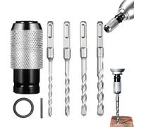 Rotary Hammer Adapter with Impact Drill Bits Set, Electric Hammer to Drill Converter, Quick Release Adapter Converter with Adapter and 4 Hammer Bits Gift for Men, Friend, Family (1pcs)