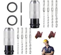 Rotary Hammer Adapter with Impact Drill Bits Set, Electric Hammer to Drill Converter, Quick Release Heavy-Duty Adapter Kit for Tough Materials, Electric Wrench Transformer (2 Set)