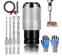 Rotary Hammer Adapter with Impact Drill Bits Set, Multi-Functional Electric Hammer to Drill Converter, Versatile Rotary Hammer Adapter Set, for Hammer Adapted Tools (6+8+10+12mm)