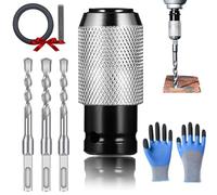 Rotary Hammer Adapter with Impact Drill Bits Set, Multi-Functional Electric Hammer to Drill Converter, Versatile Rotary Hammer Adapter Set, for Hammer Adapted Tools (6+8+10mm)