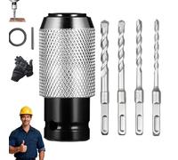 Rotary Hammer Adapter with Impact Drill Bits Set, New Electric Hammer to Drill Converter, Electric Drill Wrench to Electric Hammer Conversion Convert Adapter (1set)