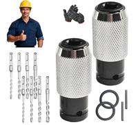 Rotary Hammer Adapter with Impact Drill Bits Set, New Electric Hammer to Drill Converter, Electric Drill Wrench to Electric Hammer Conversion Convert Adapter (2set)