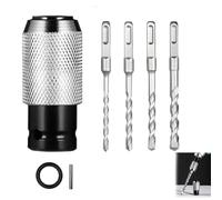Rotary Hammer Adapter with Impact Drill Bits Set, Portable Electric Hammer Converter Wrench Adapter with 4 Impact Drill Bits