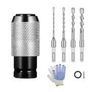 Rotary Hammer Adapter with Impact Drill Bits Set, Quick Hammer-to-Drill Converter with 4 Bits for Fast Tool Switching and Tough Material Drilling