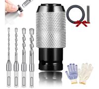 Rotary Hammer Adapter with Impact Drill Bits Set, Versatile Rotary Hammer Adapter Set, Durable Electric Hammers to Drill Converter, Electrical Extension Tool Kit for Hammers Tools (1pc+mix)