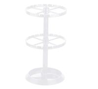 Rotary Jewelry Organizer - Two Level Swivel Earring Holder, Vertical Display Rack, Compact Countertop Stand, Stylish Storage System | Home Dressing Table Setup, Retail Exhibition, Seasonal Present