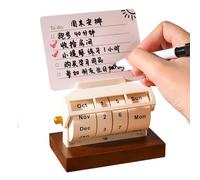 Rotary - Timber Capybara Time Spinner for Travel Journaling | Perpetual Desk Date Wheel with Sliding Number Tiles & Swivel Day Panel for Apartment Classroom Living Room Desktop