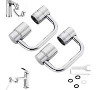 Rotatable Faucet Aerator Extension, 1080° Rotating Faucet Extender, Multifunctional Faucet Extension, Wash Hand/Hair/Face, For Bathroom, Kitchen Sink (2 pcs)