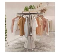 Rotatable Round Clothing Rack, Retail Display Garment Rack Commercial Clothing Hanging Rack Floor Standing Clothes Rack For Hanging Apparel And Placement Of Accessories ( Color : Silver , Size : 80x13