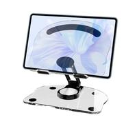 Rotatable Tablet Holder - Foldable Clear Desktop Mount for Mobile Phones & Tablets | Modern Acrylic Phone Stand for Table, Portable Compact Support for, Recipes, Study, Live Stream