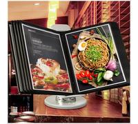 Rotate - Organizador de referencia de mesa para escritorio, 10 bolsillos de exhibición de doble cara, 20 hojas de papel, tamaño A4, soporte giratorio ideal para almacenamiento de oficina, documentos