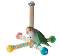 Rotating Bird Perch, Paw Grinding Pole, Interactive Parrot Stand, 7,09 x 7,09 x 5,91 pulgadas Wooden Climbing Branches for Budgies, Cockatiels, and Small Birds to Ejercise and Play