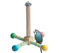 Rotating Bird Perch, Paw Grinding Pole, Interactive Parrot Stand, Natural Wood Climbing Branch, Stable &, (Budgies, Parakeets, Cockatiels), 7.09x7.09x5.91 Inches