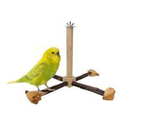 Rotating Bird Perches Toy, Parakeet Climbing Perch for Cage, Wooden Parrot Swing Gym, Exercise Cage Accessories for Lovebirds and Conures, 9.06x9.06x7.09 Inches