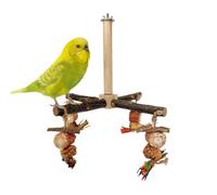 Rotating Bird Perches Toy, Parakeet Climbing Perch, Wooden Parrot Swing, Interactive Gym Exercise, Safe Design, Perfect for Lovebirds, Conures, and Small Birds, 9.06x9.06x7.09 in