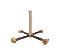 Rotating Bird Perches Toy - Wood 23x23x18cm | Parakeet Climbing Perch, Parrot Swing Playing Gym | Cage Exercise Accessories For Lovebirds, Conures, Small To Medium Birds Indoor Play