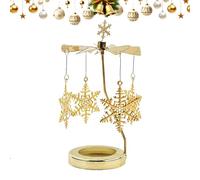 Rotating Candle Holder - Elegant Gold Rotary Carousel Spinner, Stylish Metal Candle Stand, Festive Seasonal Decoration Ornament | Wedding Party Kitchen Restaurant Bathroom Apartment Festival Birthday