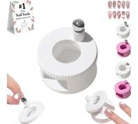 Rotating Cat Eye Magnet, Automatic Glass Bead Suction of Cat Eye's Nail, 360° Cat's Eyes Magnets, Portable DIY Rotating Magnet Tool for Women Girls Beginner Nails (White with Ball Magnet)