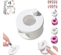 Rotating Cat Eye Magnet, Automatic Glass Bead Suction of Cat Eye's Nail, 360° Cat's Eyes Magnets, Portable DIY Rotating Magnet Tool for Women Girls Beginner Nails (White without Ball Magnet)