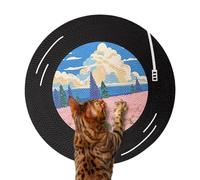 Rotating Cat Scratcher - Furniture Wood Board, Wall Mounted with Design Structure, Pet Claw Care Accessory, Climbing Board, Scratch Pad for Healthy Nail Maintenance and Behavior Redirection