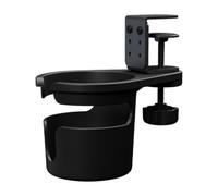 Rotating Clamp Cup Holder - Anti Fall Mount, Space Saving Desk Accessory Keeps Coffee Cups Stable During Daily Tasks | Ideal for Office, Study Tables, Setups and Classrooms, 4.4×3.6×3.5in