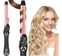Rotating Curling Iron - Rotación automática de 1 pulgada para rizos de larga duración, rizador de pelo autorrizado con 2 velocidades, doble voltaje, 20 temperaturas 250° - 450 °F para cabello medio a