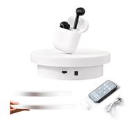 Rotating Display Stand, Motorized Rotating Display Stand, Noiseless Automatic Usb Revolving Platform, Photography Turntable(Three Piece Set in White)