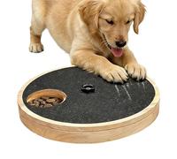Rotating Dog Pad, Wooden Nail Trimming, 11.61x11.61x1.38 Inches Scratch Board with Sturdy, Pet Paw Care, Nail File with Non-Slip Base, Dog Grooming Mat for Small Medium Large Breeds