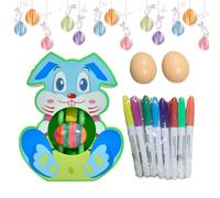 Rotating Eggs - Craft Kit DIY Interactive Easter Egg Toy | Drawing Pens Funny Art Activity Set Creative Kids Painting Craft for Home, School, Travel, Camping or Picnic Party