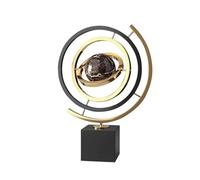 Rotating Globe Metal Ornament - Electroplated Iron Ñordic Minimalīst Retro Style | Home Accent Modern Abstract Art Decor | Rotating Tabletop Abstraction Globe | For Living Room Desk TV Cabinet | Luxuŕ