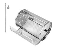 Rotating Grill Basket, Stainless Steel Air Fryer Baskets Camping, Compact Portable Coffee Roaster Round, 450g-520g, Ideal for French Fries, Baking Nuts, Beans, BBQ
