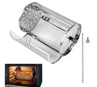 Rotating Grill Basket, Stainless Steel Air Fryer Baskets Camping, Compact Portable Coffee Roaster Round, 450g-520g, Ideal for French Fries, Baking Nuts, Beans, BBQ