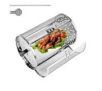 Rotating Grill Basket, Wind-Up BBQ Rolling Cage For Outdoor Cooking, Sturdy Grilling Basket, Perfect For Chicken Wings, Seafood, Vegetables, Even Heat Roasting For Barbecue And Campfire