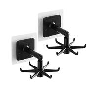 Rotating Hooks 360 Degree Kitchen Bathroom Cabinet Organizer ABS Material Utensil Rack Hanging Holder Multifunctional Claw Hooks Foldable Coffee Cup Towel Key Storage Easy Install 2-Pack