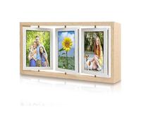 Rotating photo frame collage, 10 x 15 white double-sided photo frame, 6 photos standing, creative Nordic simple family wedding