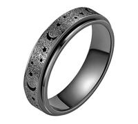 Rotating Ring - Calming Jewelry for Focus Relief | Alloy Hollow Star Moon Design with Smooth Rotation Band, Stress Relief Accessory for Classroom Travel Meditation
