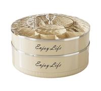 Rotating Serving Tray - Premium 7-Compartment Divided Dish, Features Smooth-Glide 360° Ball-Bearing Rotation For Easy Access At Any Event | Airtight Secure-Lock Lid And Ergonomic Handle Ensures Spill-