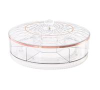 Rotating Serving Tray - Premium 7-Compartment Divided Dish, Features Smooth-Glide 360° Ball-Bearing Rotation For Easy Access At Any Event | Airtight Secure-Lock Lid And Ergonomic Handle Ensures Spill-