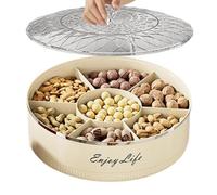 Rotating Serving Tray - Premium 7-Compartment Divided Dish, Features Smooth-Glide 360° Ball-Bearing Rotation For Easy Access At Any Event | Airtight Secure-Lock Lid And Ergonomic Handle Ensures Spill-