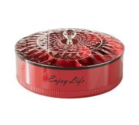 Rotating Serving Tray - Premium 7-Compartment Divided Dish, Features Smooth-Glide 360° Ball-Bearing Rotation For Easy Access At Any Event | Airtight Secure-Lock Lid And Ergonomic Handle Ensures Spill-