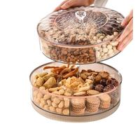 Rotating Serving Tray - Premium 7-Compartment Divided Dish, Features Smooth-Glide 360° Ball-Bearing Rotation For Easy Access At Any Event | Airtight Secure-Lock Lid And Ergonomic Handle Ensures Spill-