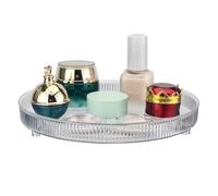 Rotating Storage Tray - 9.25x1.46in Transparent Turntable Organizer, Pet Seasoning Rack, Makeup Cosmetic Spinner, Space Saving Display Shelf | Easy Access Rotating Organizer For Kitchen Bathroom