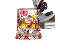 Rotating Whiskey Glasses - 4.13 Inch 360° Crystal Whisky Tumbler | 270ml Heavy Base Rotating Bourbon Glass - Rum Cocktail Drinkware For Bar Home Men Gift Drinking Experience Use