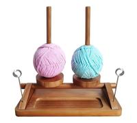 Rotating Yarn Stand, Wooden Thread Spinner System, Double Spool Craft Organizer Base, Smooth Rotate Crochet Holder Device, Handmade Fiber Feed Station, Knitting Supply Accessory for Beginners
