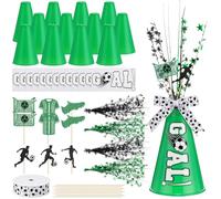 Rotatingpals 12 megáfonos de animación de fútbol a granel, de plástico verde, accesorio de fiesta de megáfono, decoración de centro de mesa de animación para actividades al aire libre, animaciones