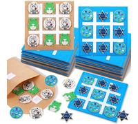 Rotatingpals Juego de 12 juegos de Pascua Tic Tac Toe regalos para comida judía de Seder Pesaj Juego de mesa Pesaj Mini juego de mesa para niños adultos Matzah Seder Pascua suministros decoraciones