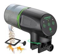 Rotation Dispenser, Automatic Aquarium Feeder, 6.69x4.33 Inches Timer with Clamp, Sturdy ABS Reservoir, Programmable Feeding Schedule with Modern Style, Fish Tank Accessory for Vacation Holiday